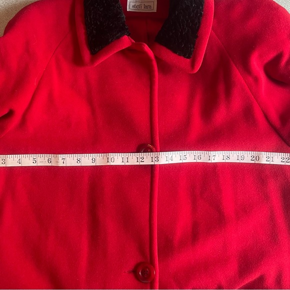 Vintage Stefi Lara Red Wool & Cashmere Coat Size 18 - Picture 11 of 13